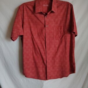 Tasso Elba Red Casual Button Down Shirt